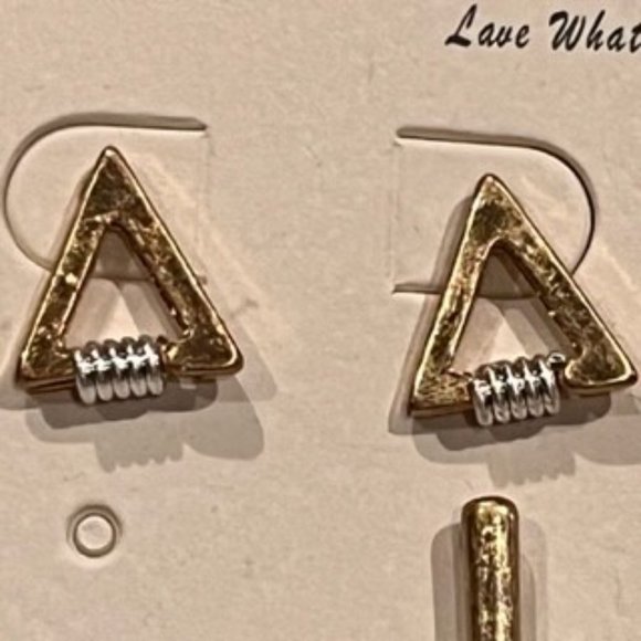 Set of 3 gold and silver earrings - Picture 4 of 5